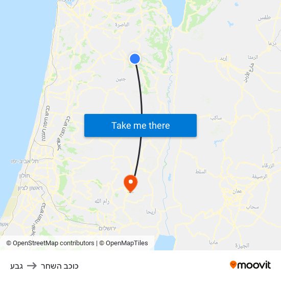 גבע to כוכב השחר map