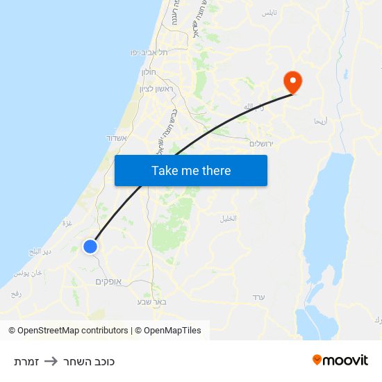 זמרת to כוכב השחר map