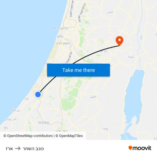 ארז to כוכב השחר map