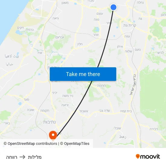 רווחה to מלילות map