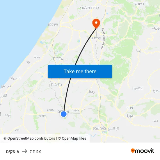 אופקים to מנוחה map