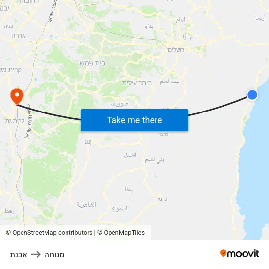 אבנת to מנוחה map