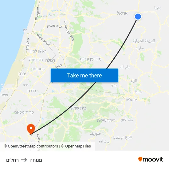 רחלים to מנוחה map