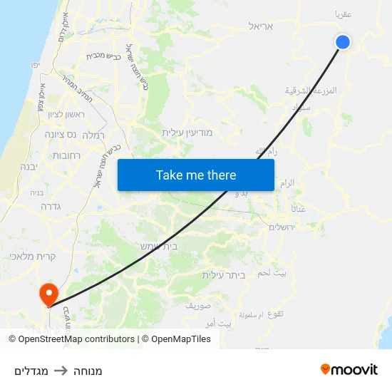 מגדלים to מנוחה map