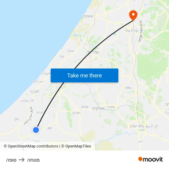 סופה to מנוחה map