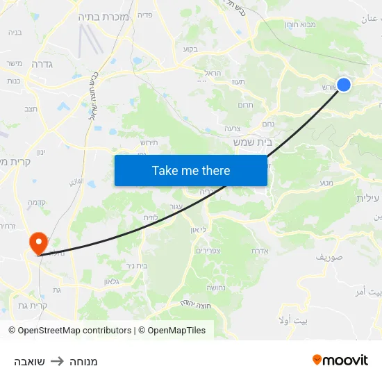 שואבה to מנוחה map