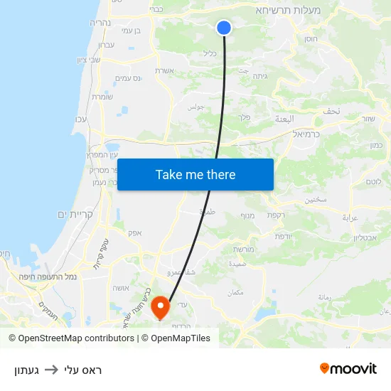 געתון to ראס עלי map