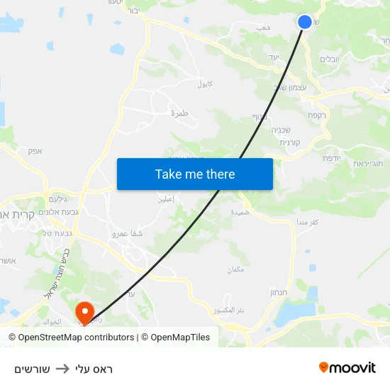 שורשים to ראס עלי map