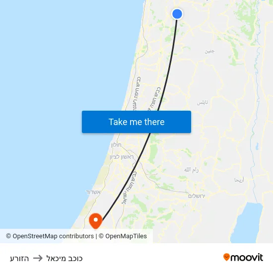 הזורע to כוכב מיכאל map