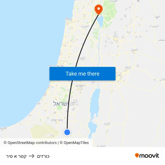 קסר א סיר to כורזים map