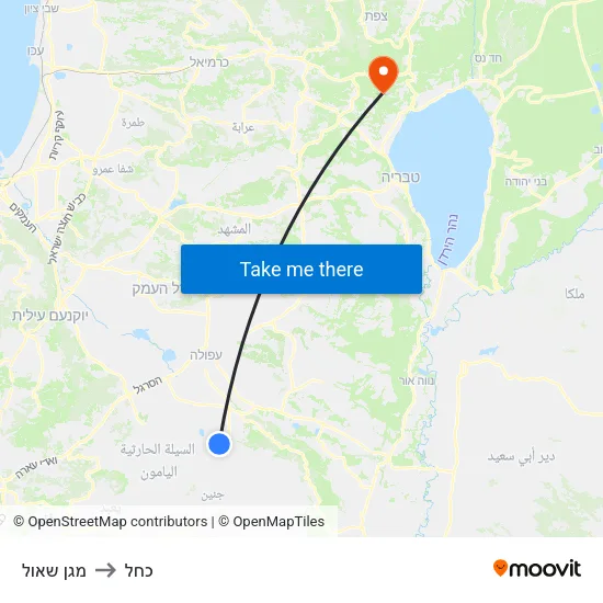 מגן שאול to כחל map