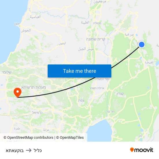 בוקעאתא to כליל map