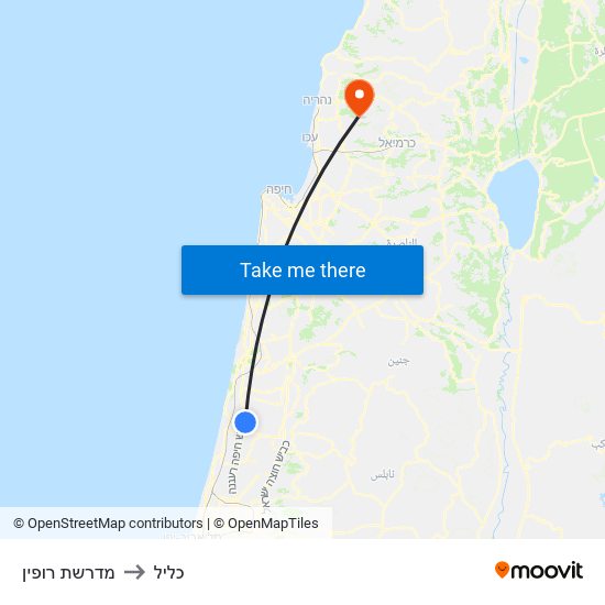 מדרשת רופין to כליל map