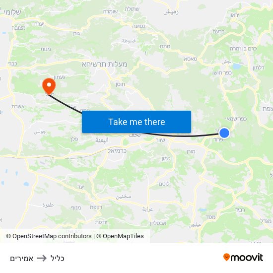 אמירים to כליל map