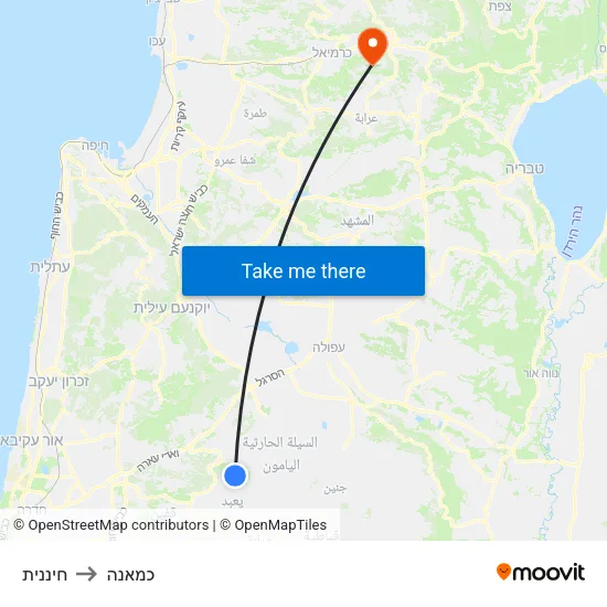 חיננית to כמאנה map