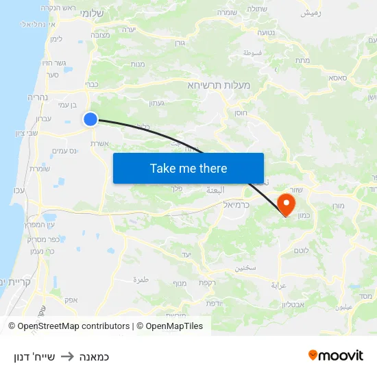 שייח' דנון to כמאנה map