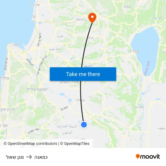 מגן שאול to כמאנה map