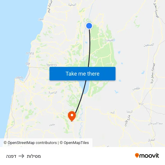 דפנה to מסילות map