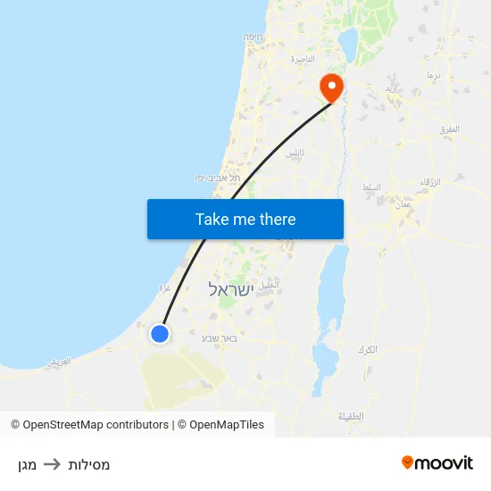 מגן to מסילות map