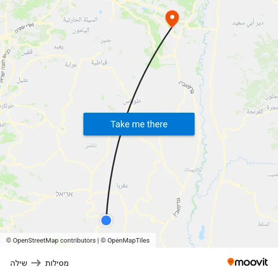שילה to מסילות map