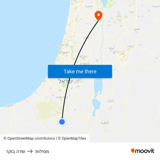 שדה בוקר to מסילות map