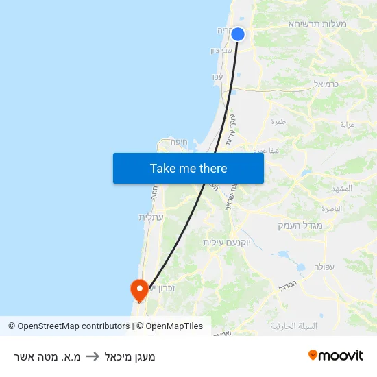 מ.א. מטה אשר to מעגן מיכאל map
