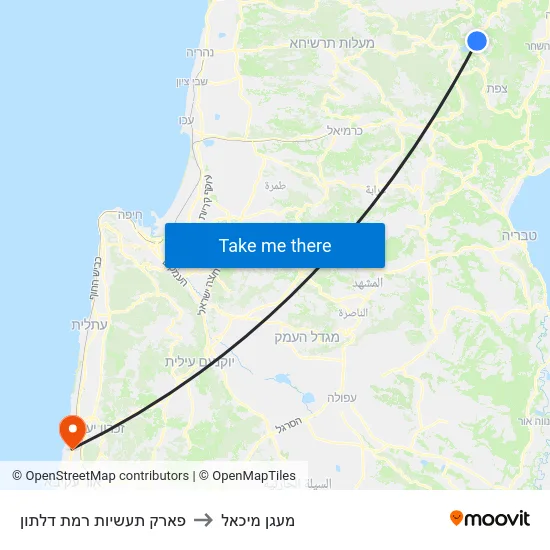 פארק תעשיות רמת דלתון to מעגן מיכאל map