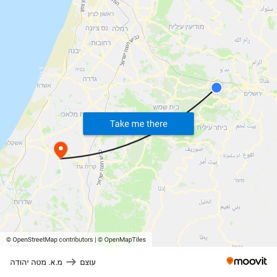 מ.א. מטה יהודה to עוצם map