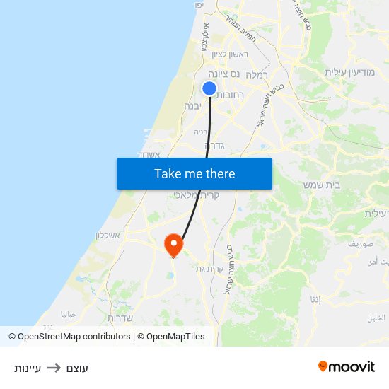 עיינות to עוצם map