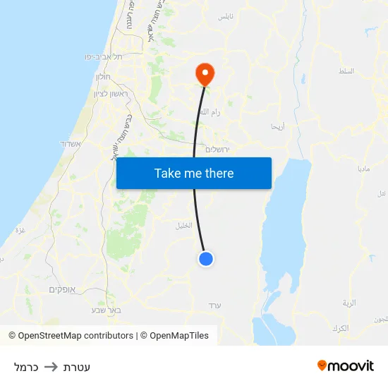 כרמל to עטרת map