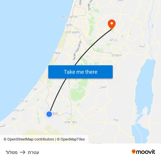 מסלול to עטרת map