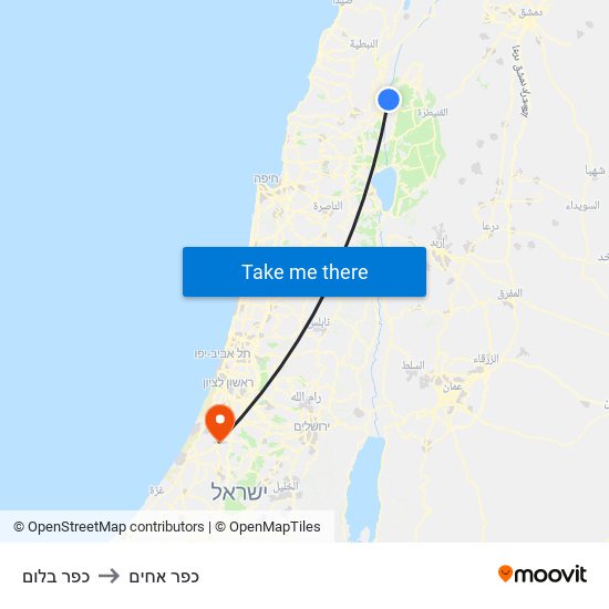 כפר בלום to כפר אחים map