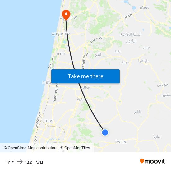 יקיר to מעיין צבי map