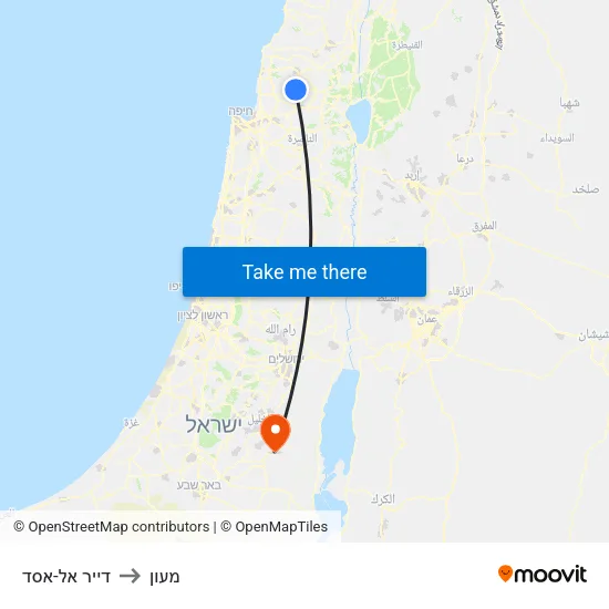 דייר אל-אסד to מעון map