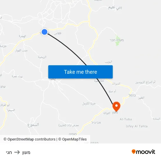 חגי to מעון map