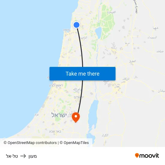 טל-אל to מעון map