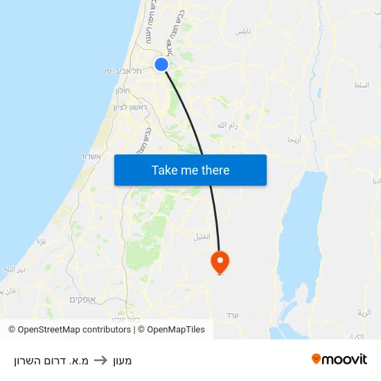 מ.א. דרום השרון to מעון map