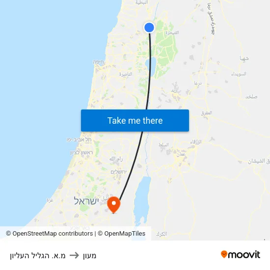 מ.א. הגליל העליון to מעון map