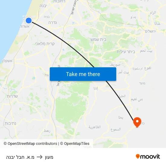 מ.א. חבל יבנה to מעון map