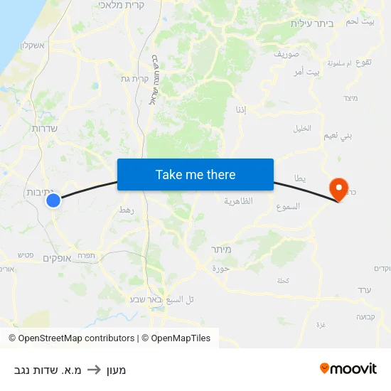 מ.א. שדות נגב to מעון map