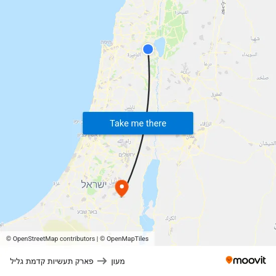פארק תעשיות קדמת גליל to מעון map