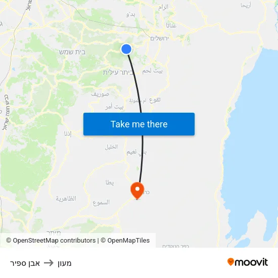 אבן ספיר to מעון map