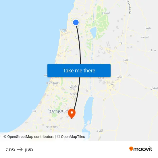 גיתה to מעון map