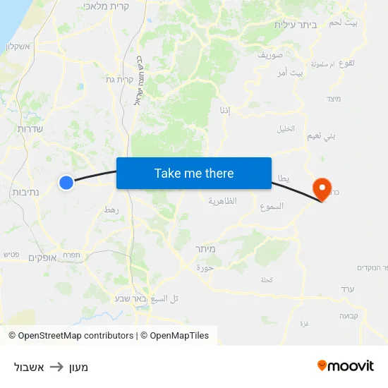 אשבול to מעון map