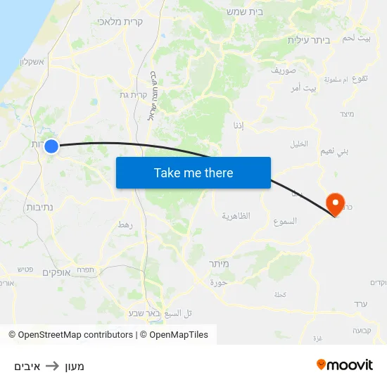 איבים to מעון map