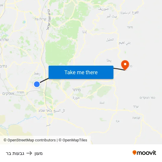 גבעות בר to מעון map
