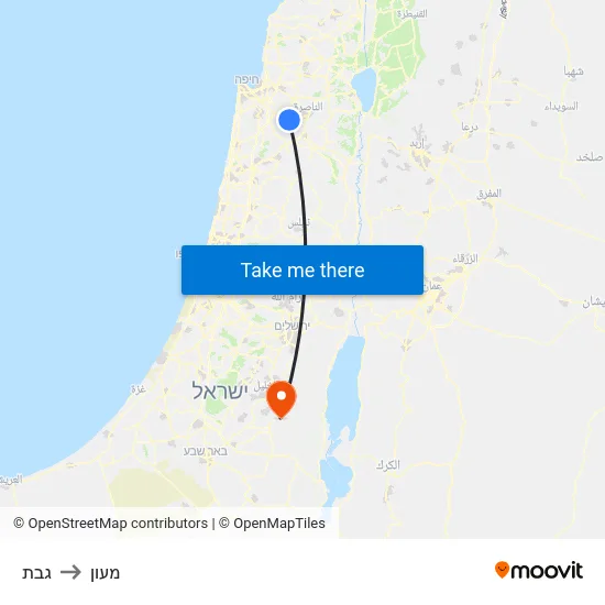 גבת to מעון map