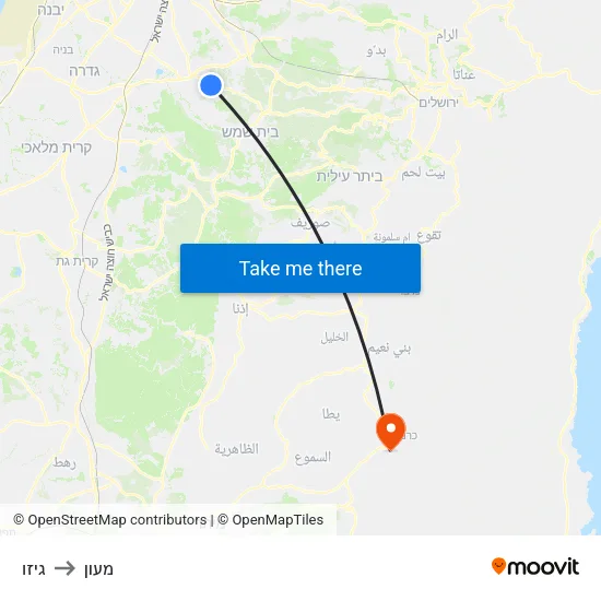 גיזו to מעון map