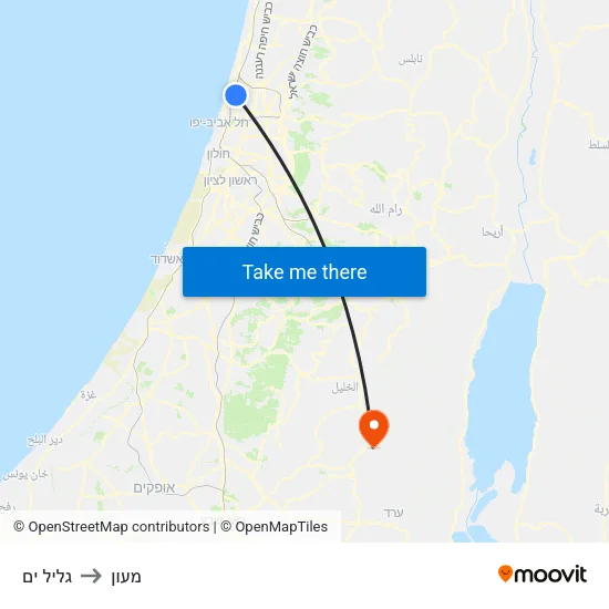 גליל ים to מעון map