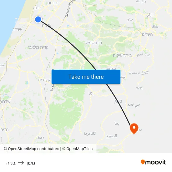 בניה to מעון map